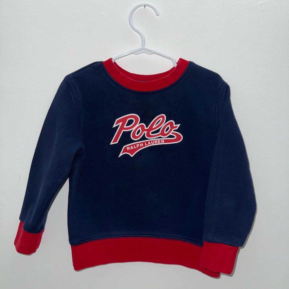 3T Polo by Ralph Lauren Boys Crewneck in Navy and Red